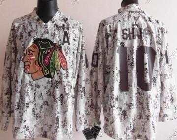 Muž Chicago Blackhawks #10 Patrick Sharp Bílý Camo Dres