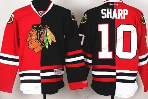 Muž Chicago Blackhawks #10 Patrick Sharp Červené #2 Černá Two Tone Dres