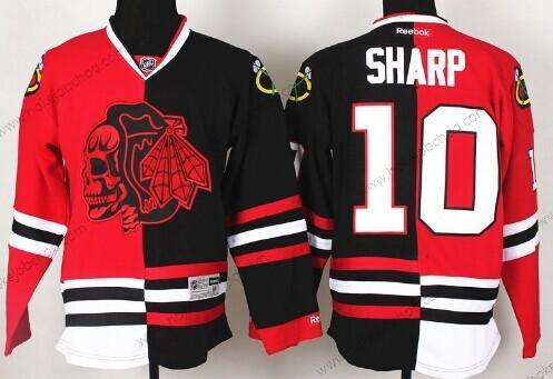 Muž Chicago Blackhawks #10 Patrick Sharp Červené/Černá Two Tone With Červené Skulls Dres