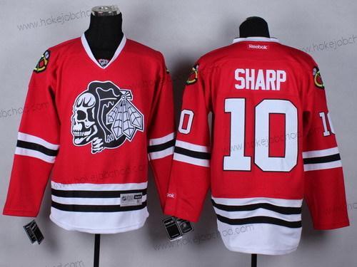 Muž Chicago Blackhawks #10 Patrick Sharp Červené With Černá Skulls Dres