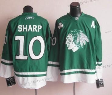 Muž Chicago Blackhawks #10 Patrick Sharp St. Patrick’S Day Zelená Dres