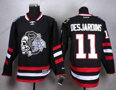 Muž Chicago Blackhawks #11 Andrew Desjardins 2014 Stadium Series Černá With Černá Skulls Dres