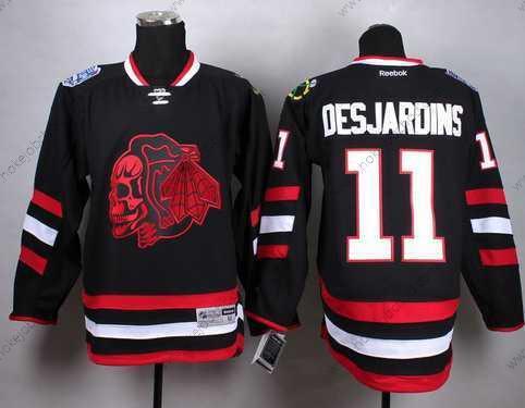 Muž Chicago Blackhawks #11 Andrew Desjardins 2014 Stadium Series Černá With Červené Skulls Dres