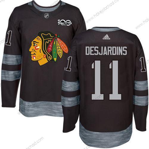 Muž Chicago Blackhawks #11 Andrew Desjardins Černá 1917-2017 100th Výročí Sešitý NHL Dres