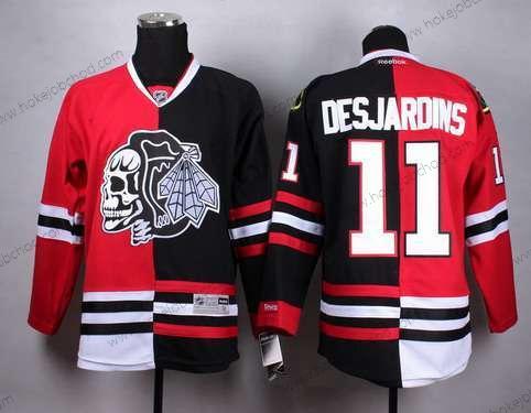 Muž Chicago Blackhawks #11 Andrew Desjardins Červené/Černá Two Tone With Černá Skulls Dres