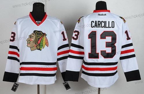 Muž Chicago Blackhawks #13 Daniel Carcillo Bílý Dres