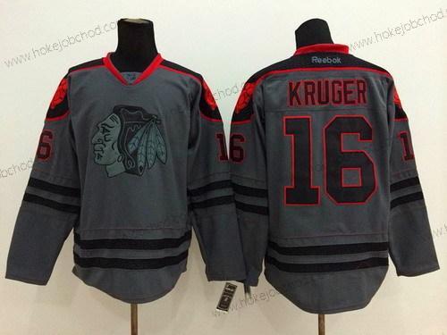 Muž Chicago Blackhawks #16 Marcus Kruger Charcoal Šedá Dres