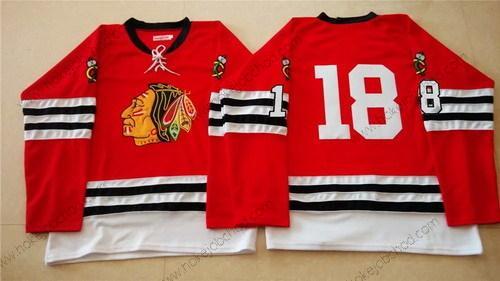 Muž Chicago Blackhawks #18 Denis Savard 1960-61 Červené Vintage Dres