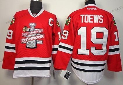 Muž Chicago Blackhawks #19 Jonathan Toews 2013 Champions Commemorate Červené Dres