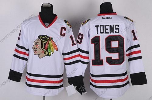 Muž Chicago Blackhawks #19 Jonathan Toews Bílý Dres