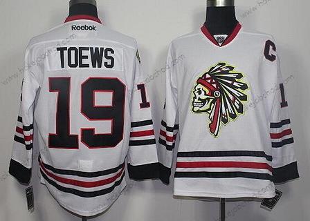 Muž Chicago Blackhawks #19 Jonathan Toews Bílý The Indians Skulls Dres