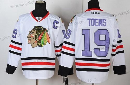 Muž Chicago Blackhawks #19 Jonathan Toews Bílý With Nachový Dres