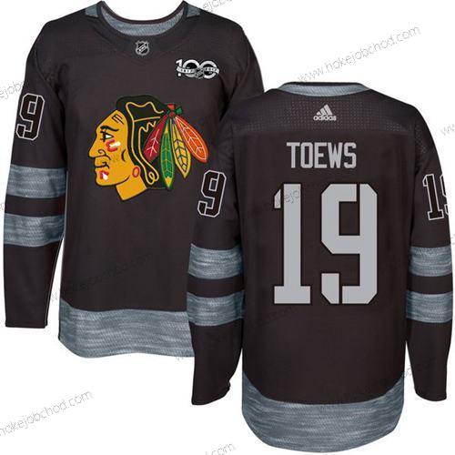 Muž Chicago Blackhawks #19 Jonathan Toews Černá 1917-2017 100th Výročí Sešitý NHL Dres