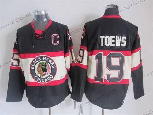 Muž Chicago Blackhawks #19 Jonathan Toews Černá Alternativní CCM Vintage Dres