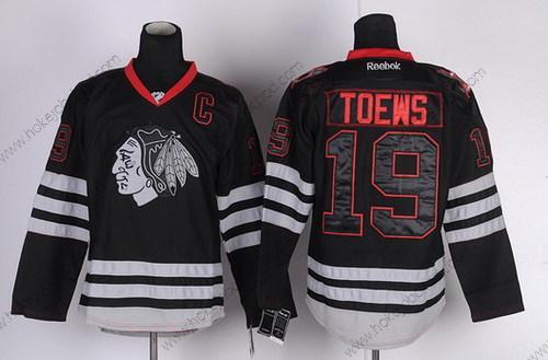 Muž Chicago Blackhawks #19 Jonathan Toews Černá Ice Dres