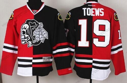 Muž Chicago Blackhawks #19 Jonathan Toews Červené/Černá Two Tone With Černá Skulls Dres