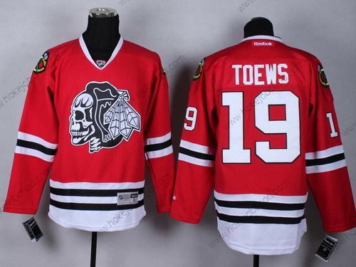 Muž Chicago Blackhawks #19 Jonathan Toews Červené With Černá Skulls Dres