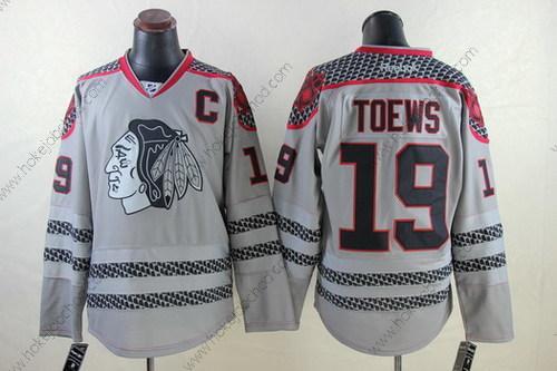 Muž Chicago Blackhawks #19 Jonathan Toews Charcoal Šedá Dres