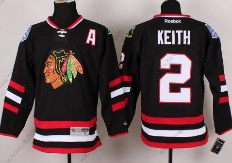 Muž Chicago Blackhawks #2 Duncan Keith 2014 Stadium Series Černá Dres