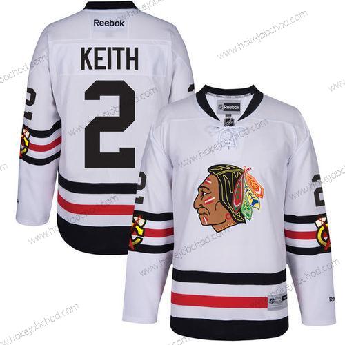 Muž Chicago Blackhawks #2 Duncan Keith 2017 Zimní Klasický Bílý Sešitý NHL Retro Hokejový Dres