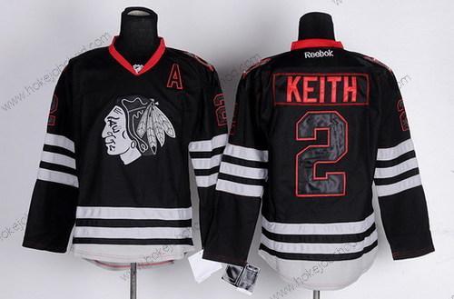 Muž Chicago Blackhawks #2 Duncan Keith Černá Ice Dres