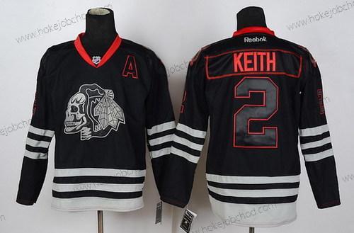 Muž Chicago Blackhawks #2 Duncan Keith Černá Ice Skulls Dres