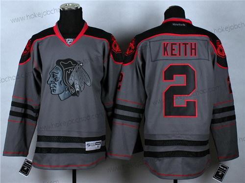 Muž Chicago Blackhawks #2 Duncan Keith Charcoal Šedá Dres