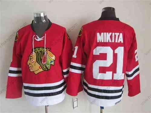 Muž Chicago Blackhawks #21 Stan Mikita 1957-58 Červené CCM Vintage Dres