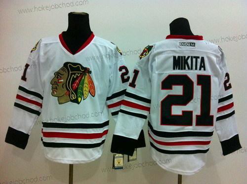 Muž Chicago Blackhawks #21 Stan Mikita Bílý Retro CCM Dres