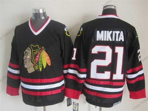 Muž Chicago Blackhawks #21 Stan Mikita Černá CCM Vintage Dres