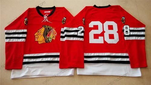 Muž Chicago Blackhawks #28 Ben Smith 1960-61 Červené Vintage Dres