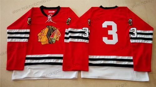 Muž Chicago Blackhawks #3 Keith Magnuson 1960-61 Červené Vintage Dres