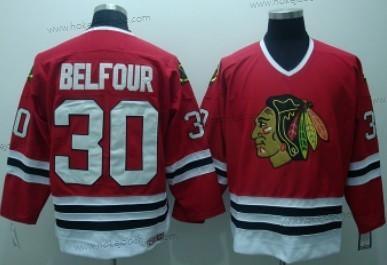 Muž Chicago Blackhawks #30 Ed Belfour Červené Retro CCM Dres