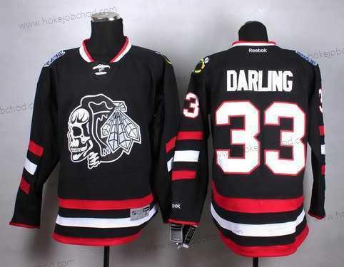 Muž Chicago Blackhawks #33 Scott Darling 2014 Stadium Series Černá With Černá Skulls Dres