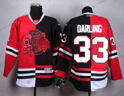 Muž Chicago Blackhawks #33 Scott Darling Červené Černá Two Tone With Červené Skulls Dres