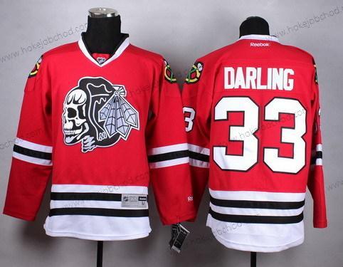 Muž Chicago Blackhawks #33 Scott Darling Červené With Černá Skulls Dres