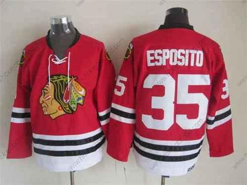 Muž Chicago Blackhawks #35 Tony Esposito 1957-58 Červené Vintage Dres