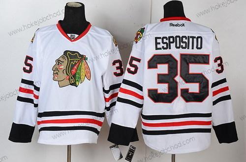 Muž Chicago Blackhawks #35 Tony Esposito Bílý Dres