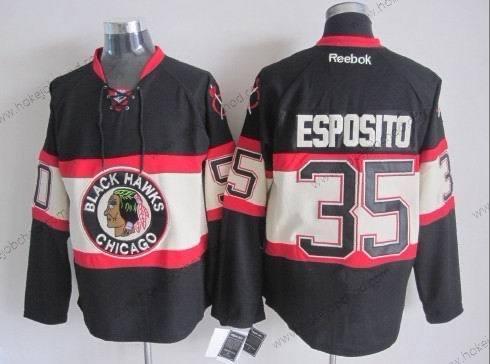 Muž Chicago Blackhawks #35 Tony Esposito Černá Alternativní Dres