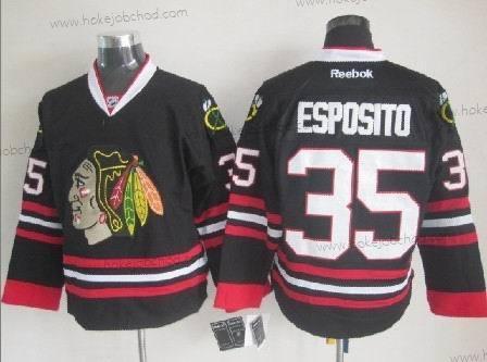 Muž Chicago Blackhawks #35 Tony Esposito Černá Dres