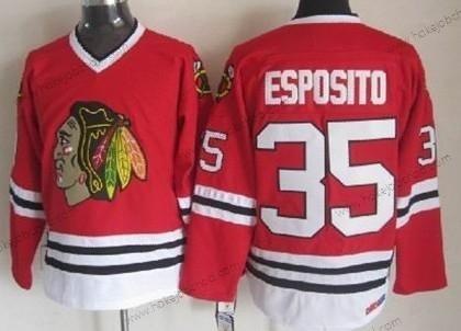 Muž Chicago Blackhawks #35 Tony Esposito Červené Retro CCM Dres