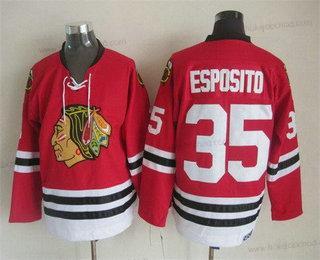 Muž Chicago Blackhawks #35 Tony Esposito Červené Retro Dres