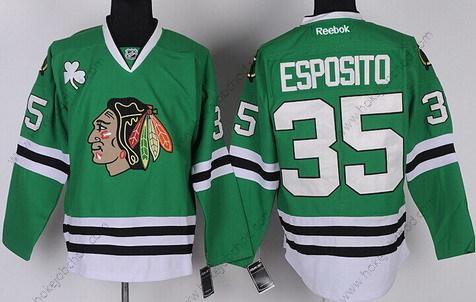 Muž Chicago Blackhawks #35 Tony Esposito Zelená Dres