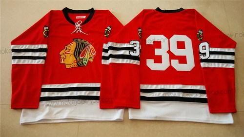 Muž Chicago Blackhawks #39 Kyle Baun 1960-61 Červené Vintage Dres