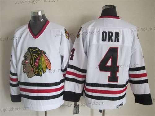 Muž Chicago Blackhawks #4 Bobby Orr Bílý CCM Vintage Dres