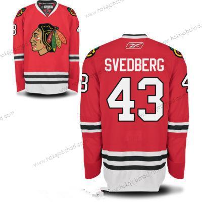 Muž Chicago Blackhawks #43 Viktor Svedberg Červené Domácí Hokejový Sešitý NHL Dres