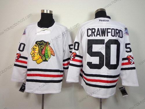 Muž Chicago Blackhawks #50 Corey Crawford 2015 Zimní Klasický Bílý Dres