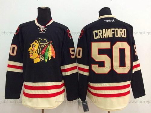 Muž Chicago Blackhawks #50 Corey Crawford 2015 Zimní Klasický Černá Dres