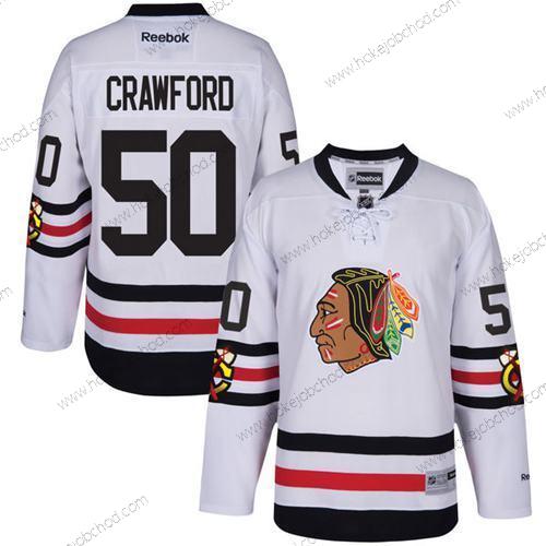 Muž Chicago Blackhawks #50 Corey Crawford Bílý 2017 Zimní Klasický Sešitý NHL Dres