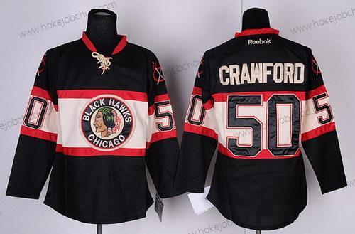 Muž Chicago Blackhawks #50 Corey Crawford Černá Alternativní Dres